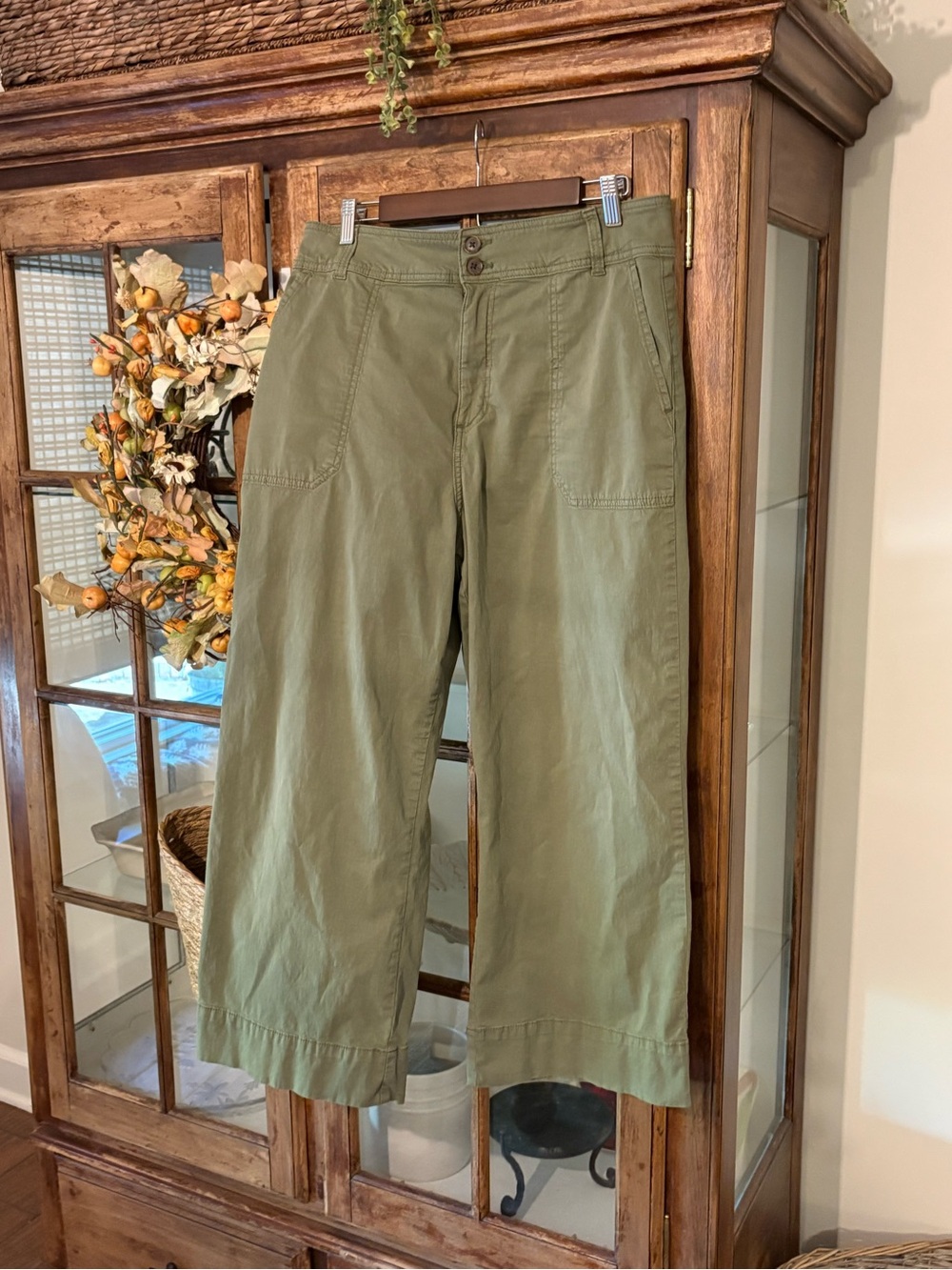 LC Lauren Conrad Olive Green Wide-Leg Pants